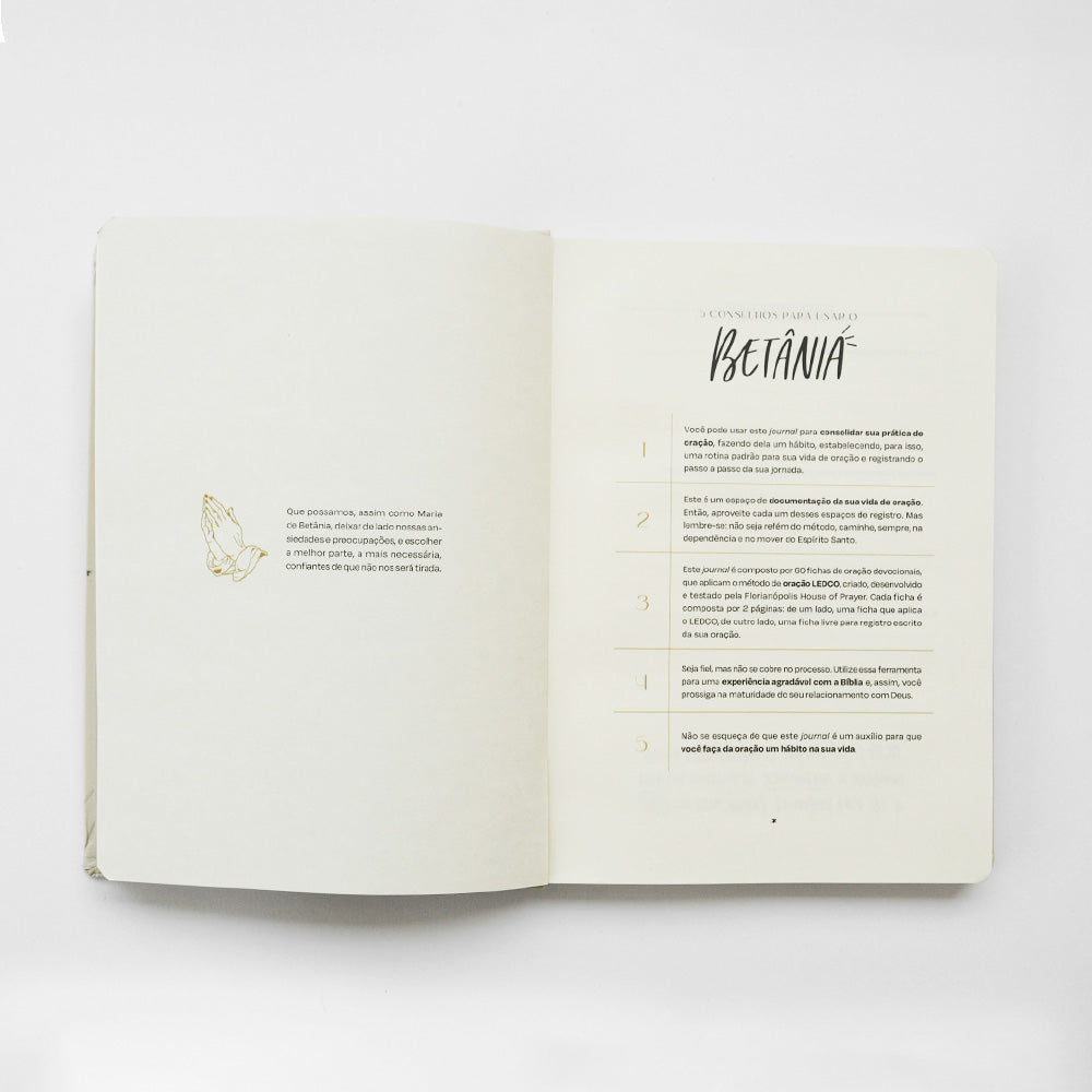 Ferramenta de conselhos de uso Betânia journal