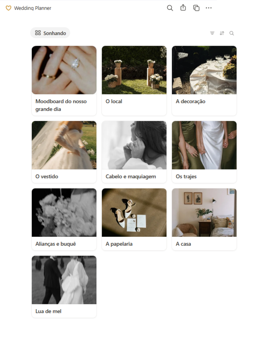 Planner Digital de Casamento - Wedding Notion
