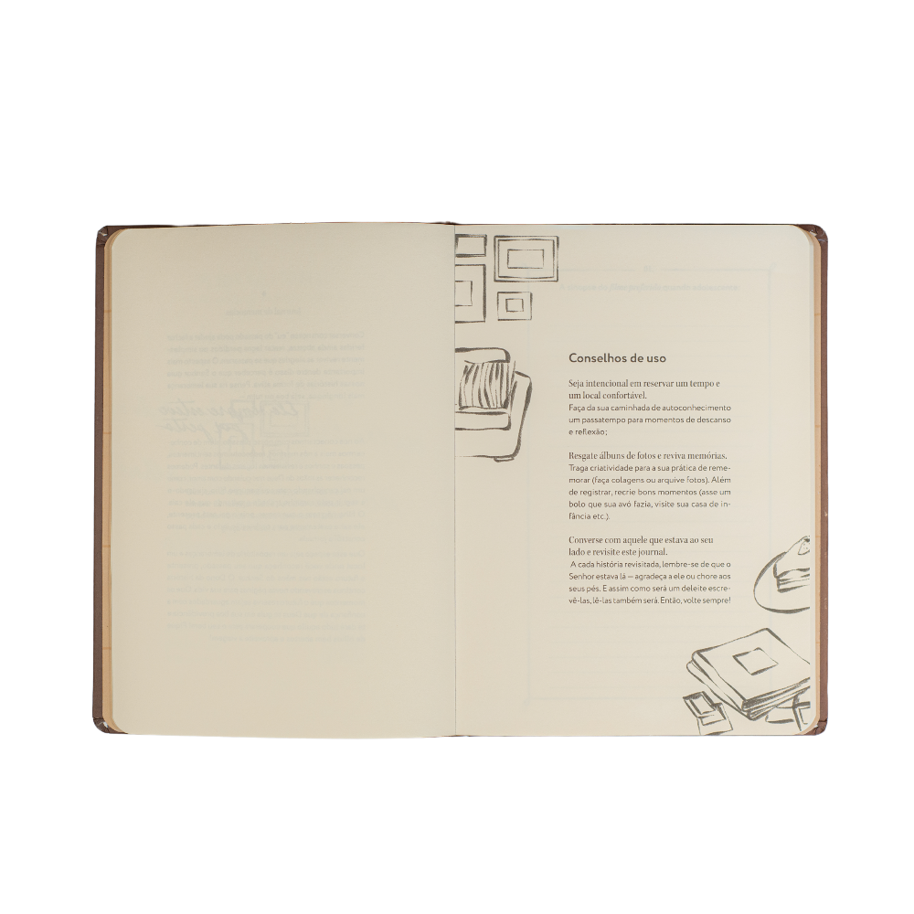 Detalhe conselhos de uso Journal de Memórias