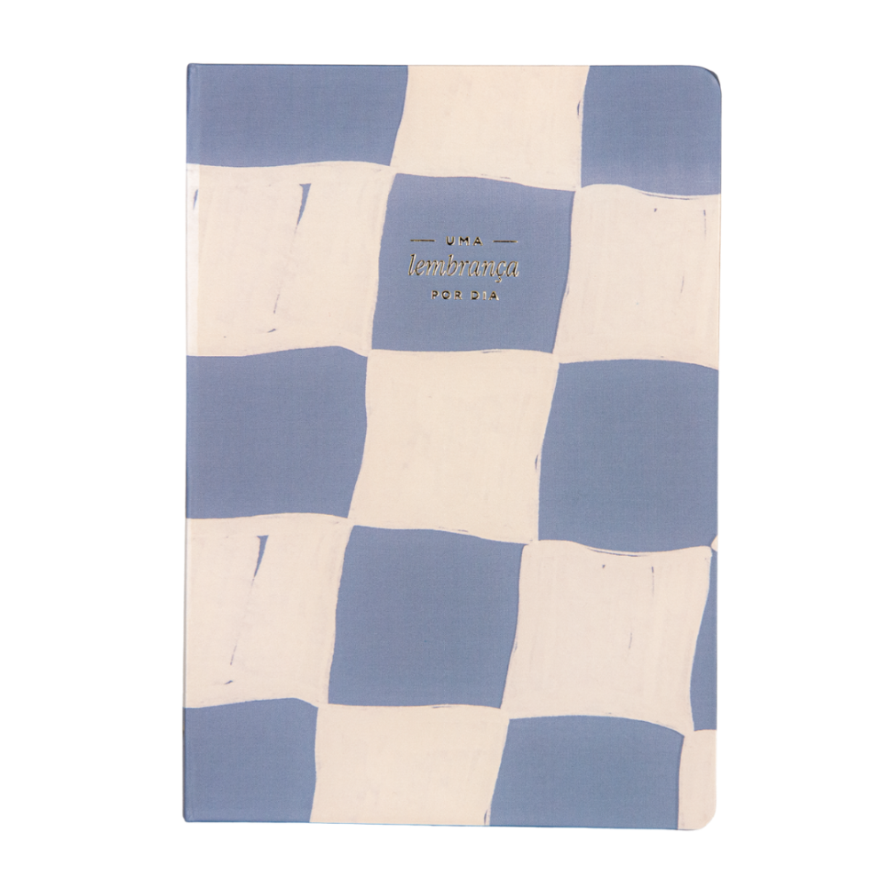 Journal de Memórias capa Azul Quadrículada