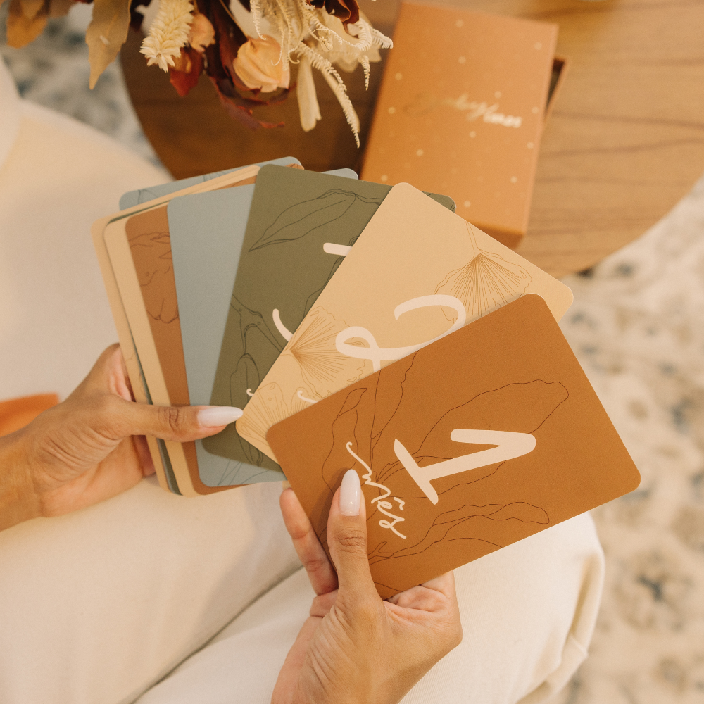 Kit Baby Cards Purpose Paper caixa cartões bebê primeiro ano