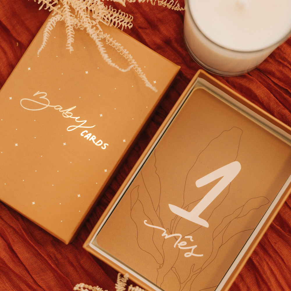 Kit Baby Cards Purpose Paper caixa cartões bebê primeiro ano