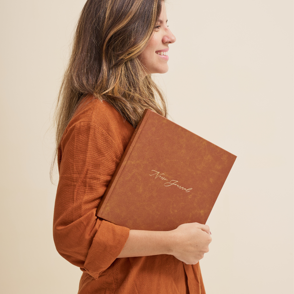 Álbum de Memórias do Casal Nosso Journal capa Aliança mostarda