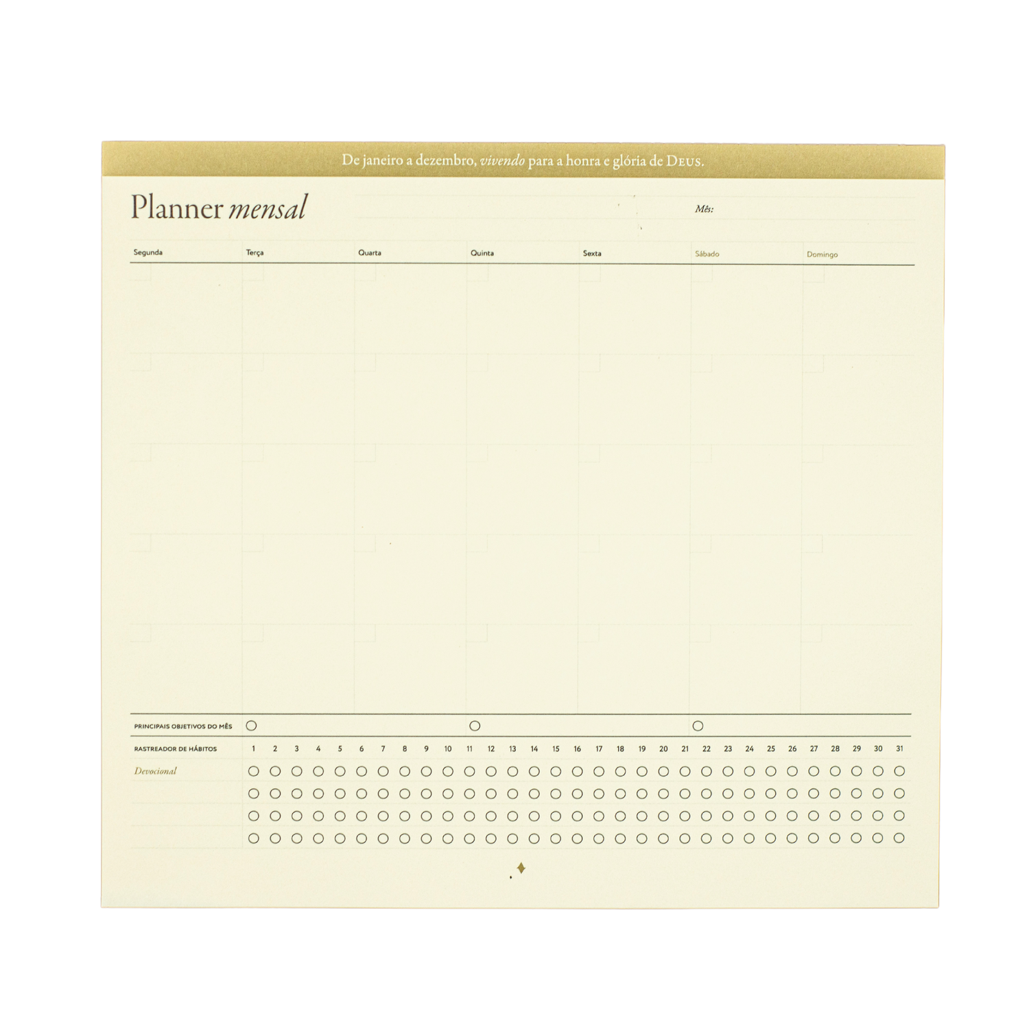 Bloco Purpose Planner Mensal