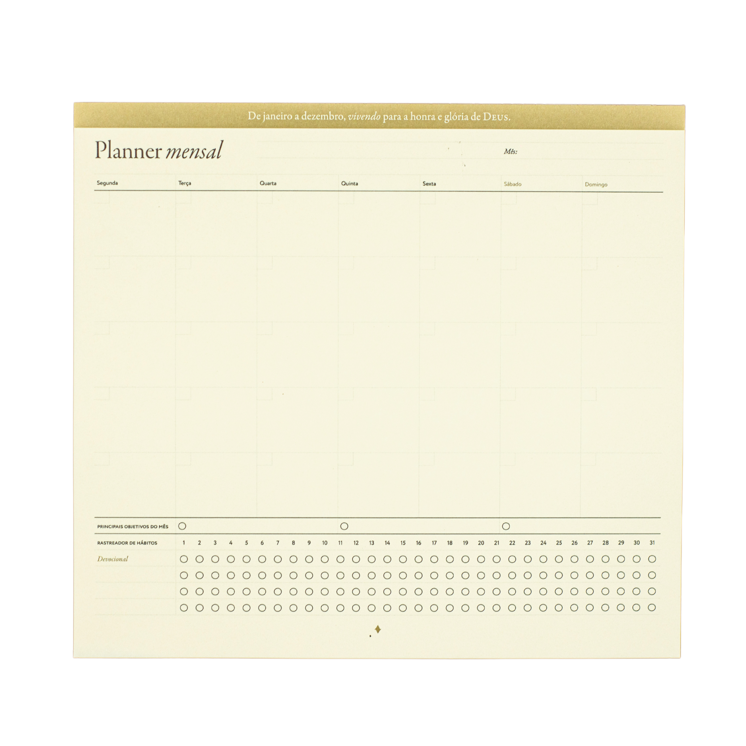 Bloco Purpose Planner Mensal