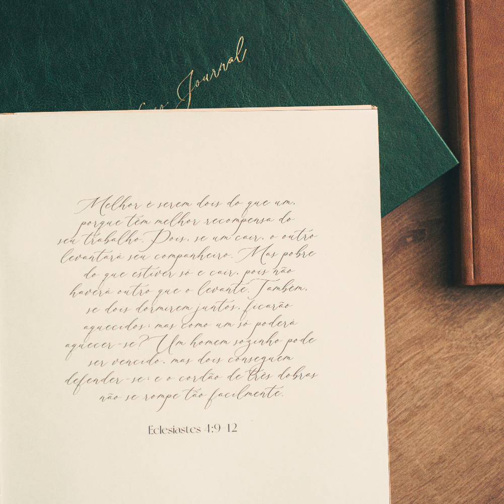 Página interna Nosso Journal Versículo bíblico Eclesiastes 4:9 -12