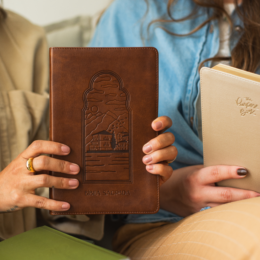 Bíblia para culto The Purpose Book – capa Marrom Paisagem
