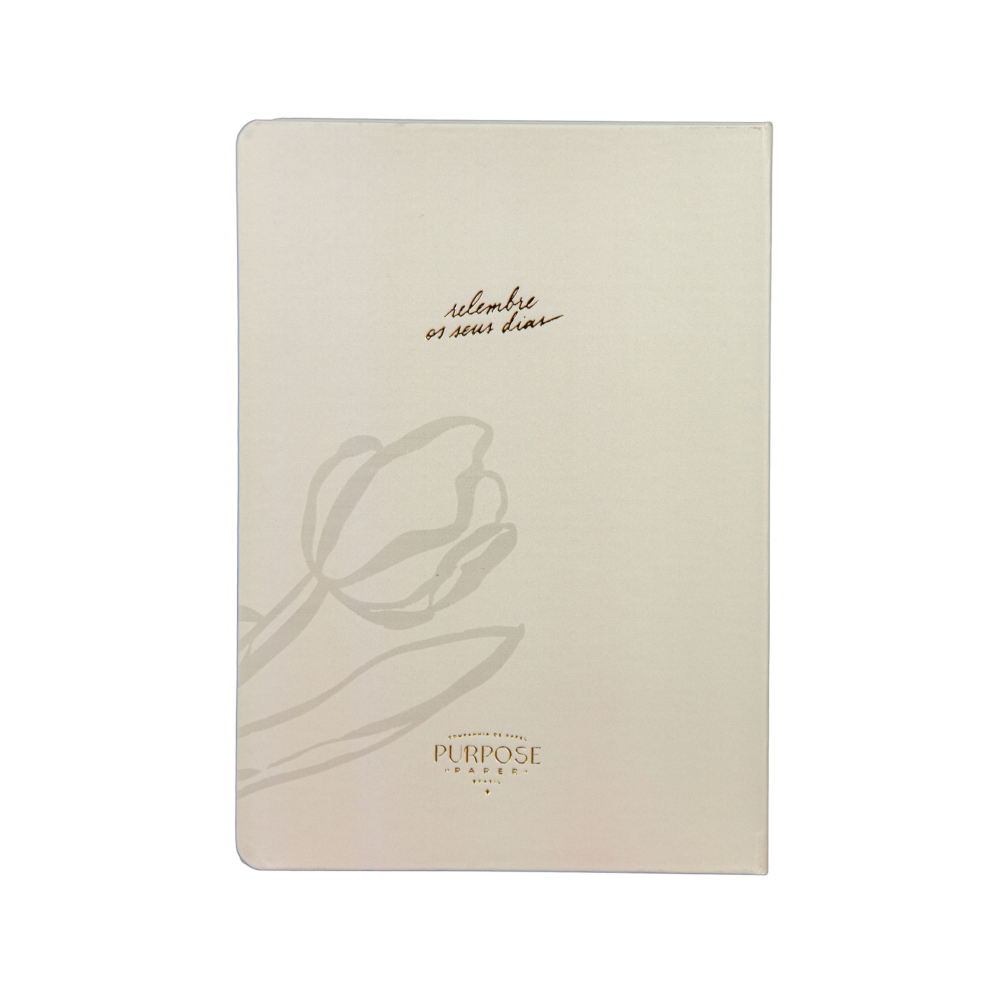 Journal de Memórias capa Floral Bege