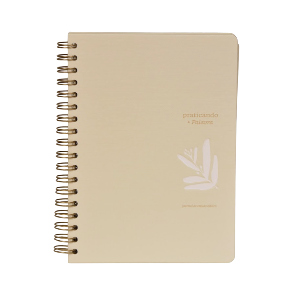 Caderno de estudo bíblico - Praticando a Palavra capa bege