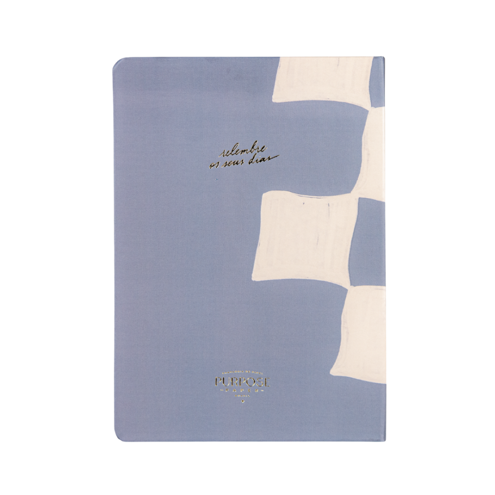 Journal de Memórias capa azul Quadrículada