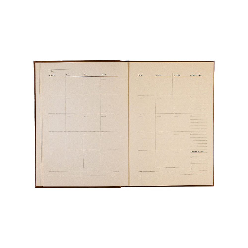 Planner permanente Purpose Paper visão mensal