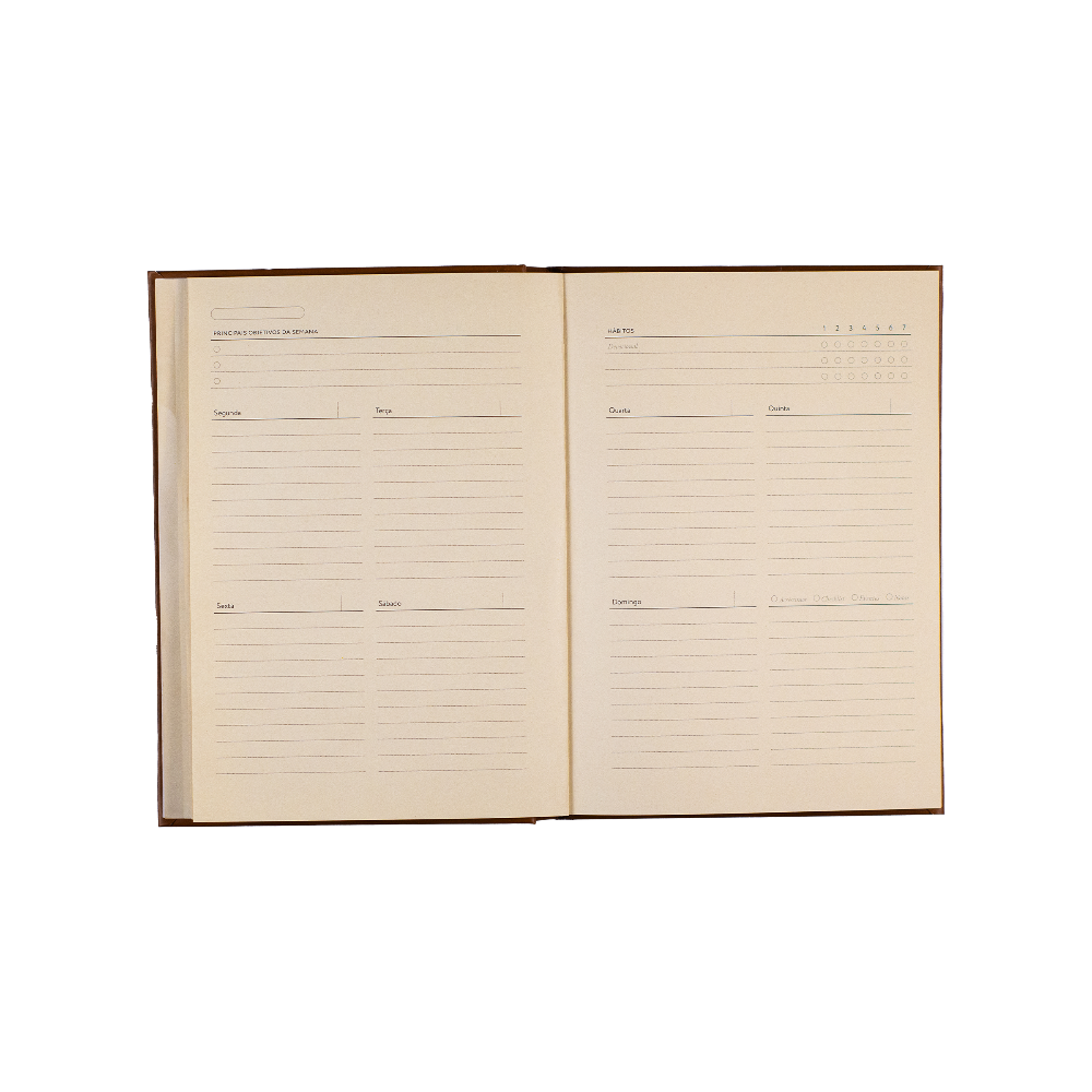 Planner permanente Purpose Paper visão semanal