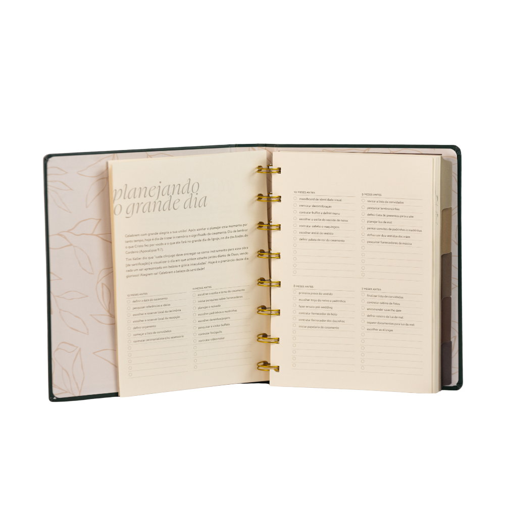 Planner de casamento Nossa Aliança Check list do casamento