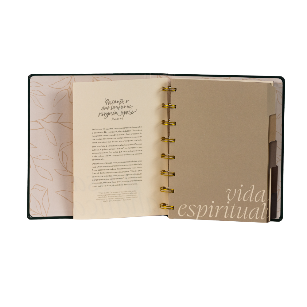 Planner de casamento Nossa Aliança Texto reflexivo