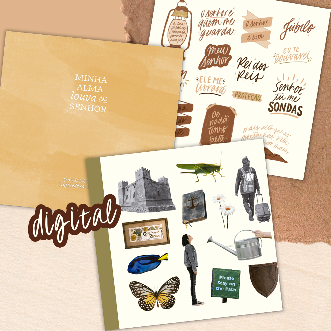 Livro digital de Colagem de Salmos - Minha alma louva ao Senhor