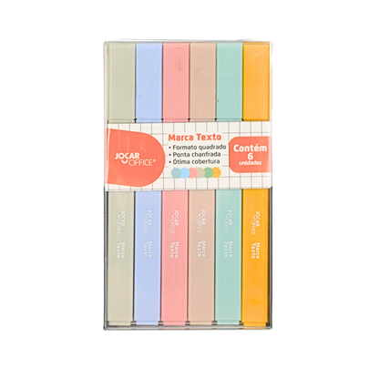 Kit Marca-Texto 6 cores - Tons Pastéis