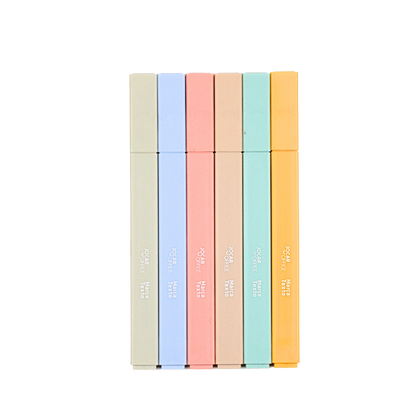 Kit Marca-Texto 6 cores - Tons Pastéis