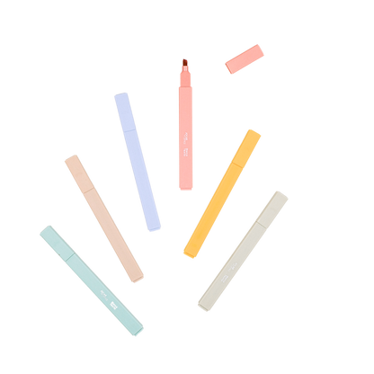 Kit Marca-Texto 6 cores - Tons Pastéis