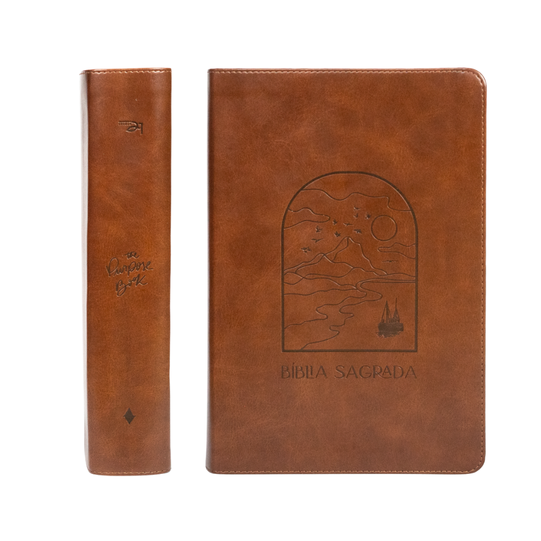 Bíblia de anotações The Purpose Book – capa Janela couro flexível