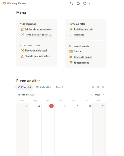 Planner Digital de Casamento - Wedding Notion