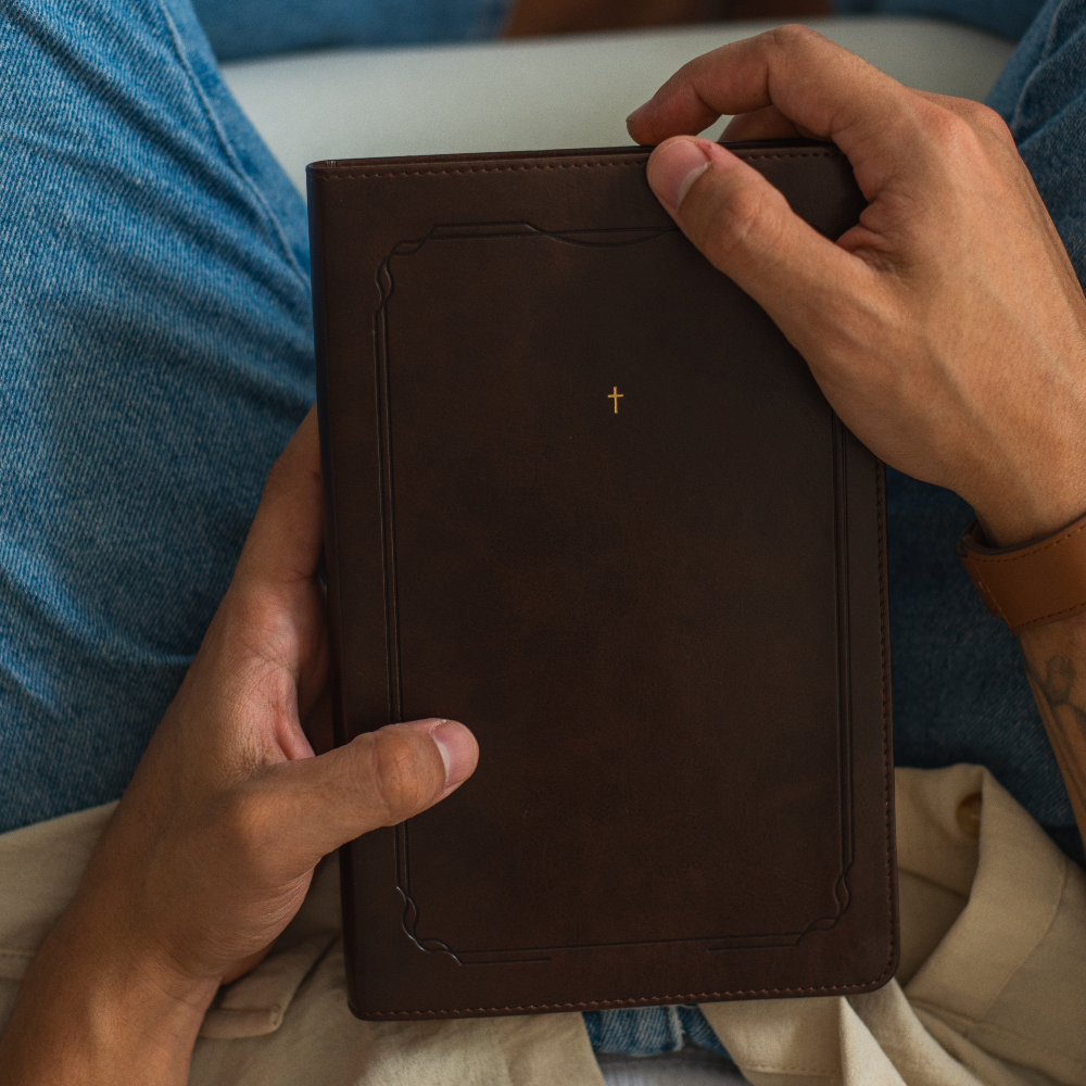 Bíblia para culto The Purpose Book – capa Cruz Marrom