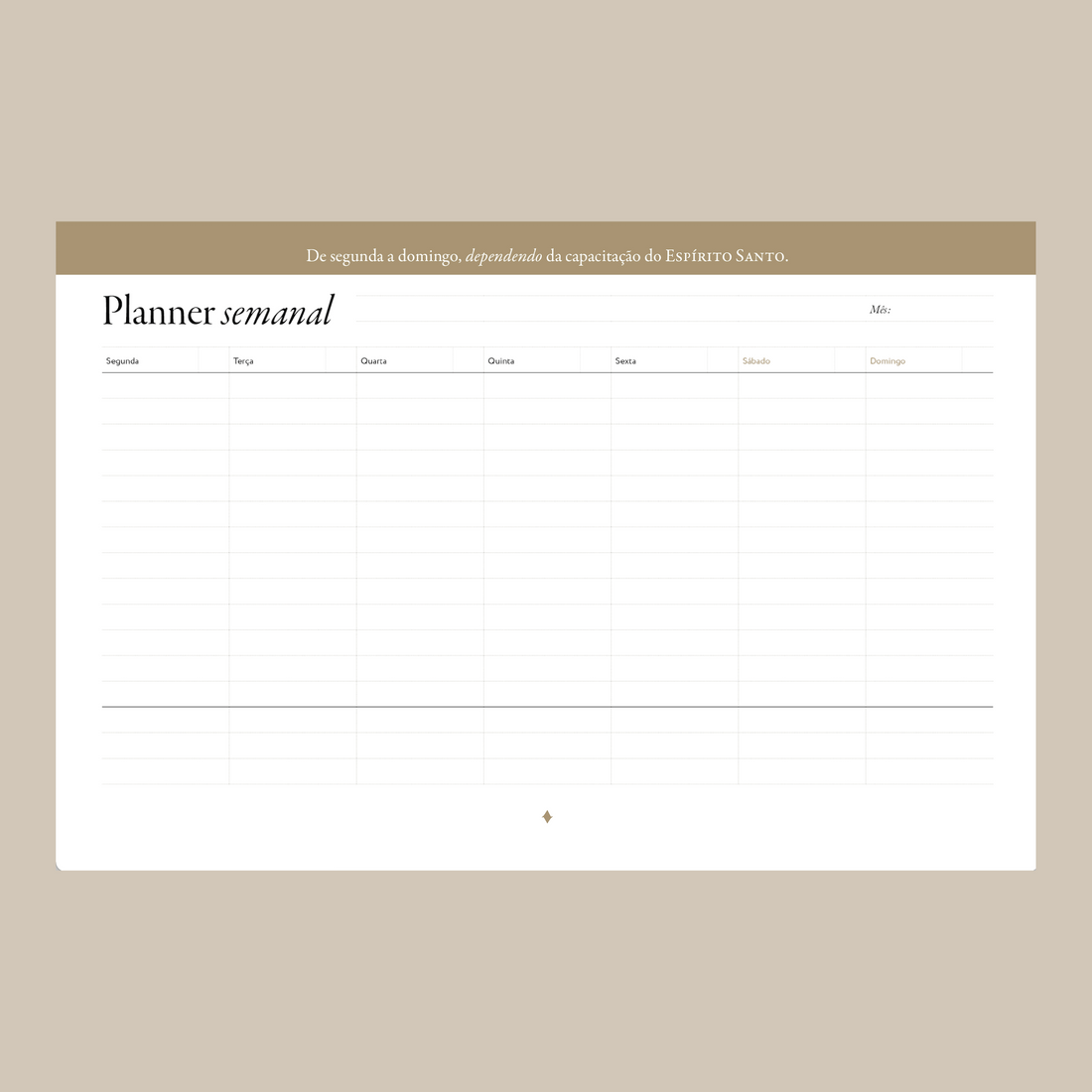 Bloco Purpose Planner Semanal (PRÉ-VENDA)