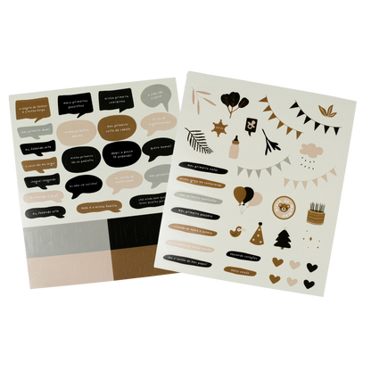 Kit de Cartela de Adesivos - Baby Journal e Baby cards