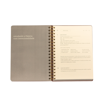 Página de oração e reflexão no Journal Praticando a Palavra com layout organizado