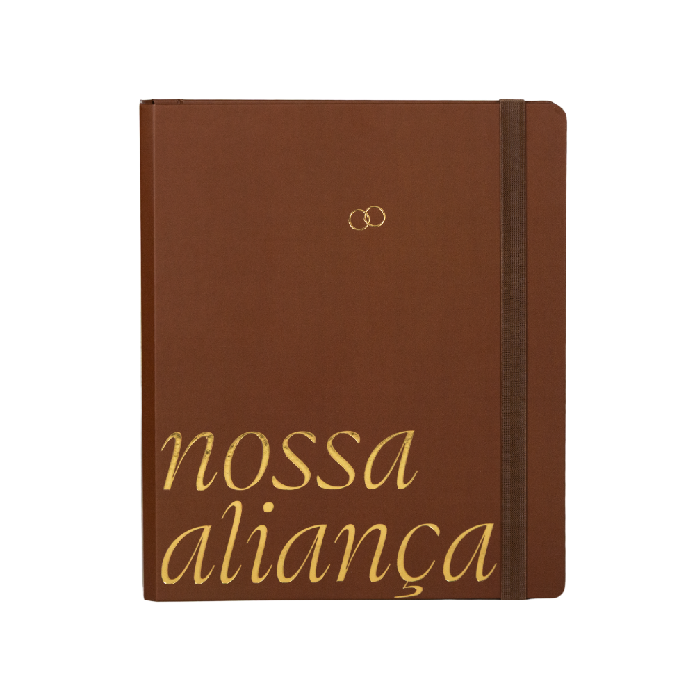 Planner de casamento Nossa Aliança capa Marrom Aliança