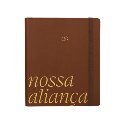 Planner de casamento Nossa Aliança capa Marrom Aliança
