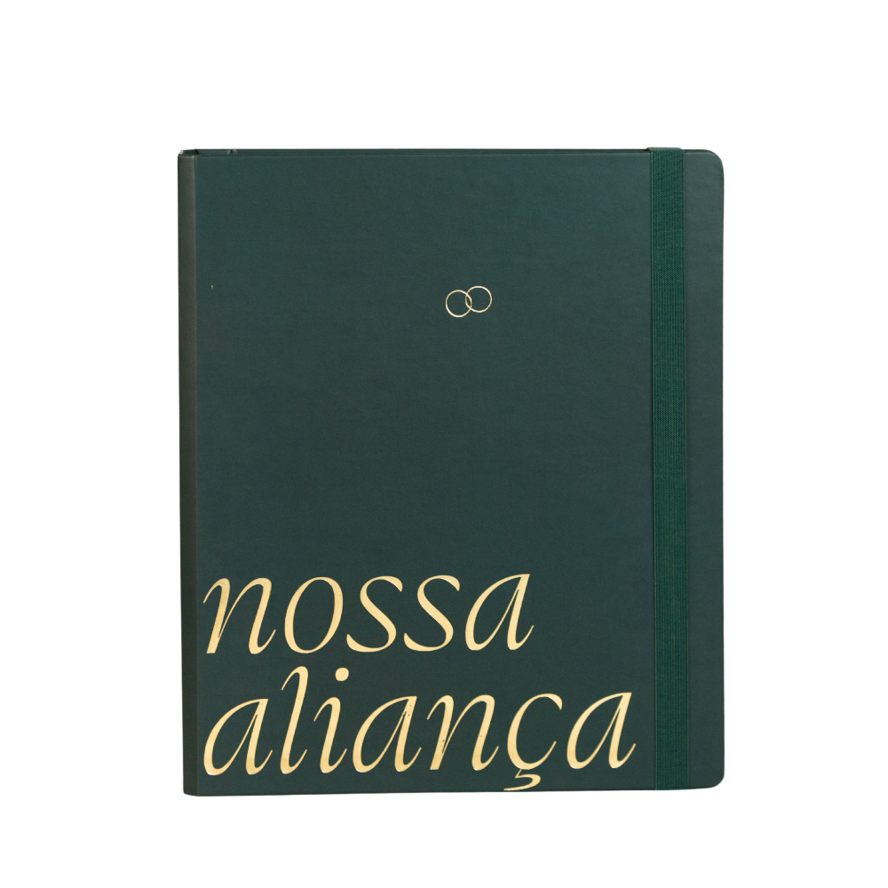 Planner de casamento Nossa Aliança capa Verde Grinalda