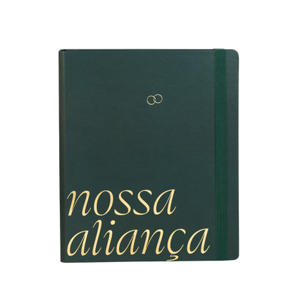 Planner de casamento Nossa Aliança capa Verde Grinalda