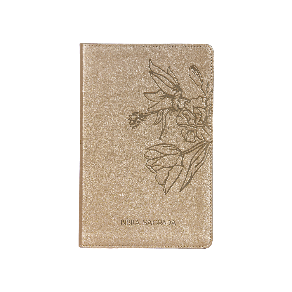 Bíblia para culto The Purpose Book – capa Flores bege cintilante