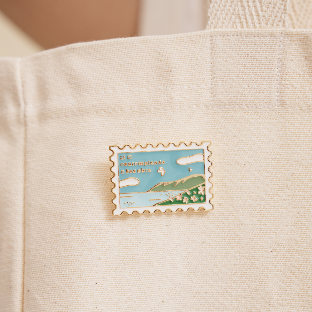 pin broche purpose paper colecionável na ecobag